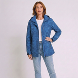Women's Waterproof Windbreaker Jacket with Hood and Zip Front