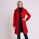 Women's Modern Long Coat with Stand Collar and Chic Tailored Design