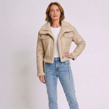 Women's Stylish Cropped Jacket with Long Sleeves and Modern Design