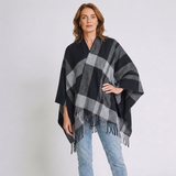 Women's Plaid Fringe Scarf with Classic Wraparound Design
