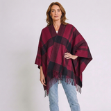 Women's Plaid Fringe Scarf with Classic Wraparound Design
