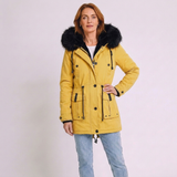 Women's Hooded Parka Coat with Long Sleeve and Casual Style