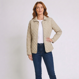 Women's Quilted Jacket with Tailored Collar and Warm Casual Design
