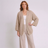 Women's Relaxed Open-Front Cardigan with Long Sleeves and Casual Everyday Style