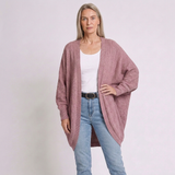 Women's Batwing Sleeve Open-Front Cardigan with Casual Layering Style