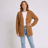 Women's Cozy Button-Front Cardigan with Long Sleeves and Casual Style