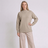 Women's Oversized High-Neck Jumper with Longline Design