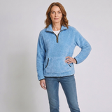 Women's Cozy Half-Zip Pullover with Classic Casual Style