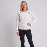 Women's Textured Button-Front Sweater with Chic Everyday Look