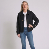 Women's Blazer Tweed Pearl Button Rounded Collar with Long Sleeves and Classic Style