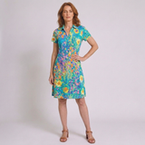 Women's Floral V-Neck Short Sleeve Summer Midi Dress