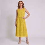 Women's Sleeveless Embroidered Dress with Graceful A-Line Silhouette