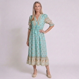 Women's Chic Floral V-Neck Dress with Graceful Feminine Fit