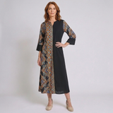 Women's Loose Printed Maxi Dress with Asymmetric Hem Design