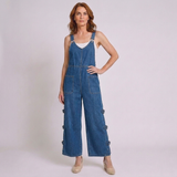 Women's Casual Jumpsuit with Elastic Waist and Adjustable Fit