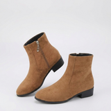 Women's Side-Zip Ankle Boots with Block Heel and Chic Everyday Appeal