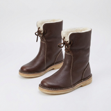 Women's Lace-Up Mid-Calf Winter Boots with Warm Design and Comfortable Fit