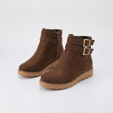 Women's Chic Ankle Boots with Buckle Detail and Comfortable Design