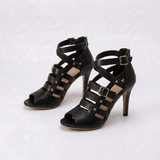 Women's Gladiator Stiletto Heel Sandals with Strappy Design and Bold Elegance
