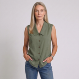 Women's Breezy Collared Summer Top with Relaxed Everyday Fit