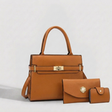 Women's 3-Piece Handbag Set with Large Capacity Shoulder and Crossbody Bags