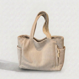 Women's Casual Handbag with Zipper Closure and Fixed Shoulder Strap
