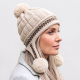 Women's Warm Earflap Beanie Hat with Slouchy Design and Winter Style