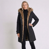 Women's Winter Parka with Faux Fur Lining and Hooded Design