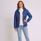Women's Lightweight Hooded Quilted Winter Coat with Long Sleeves