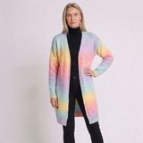 Women's Open-Front Long-line Cardigan with Long Sleeves and Casual Layering Style