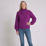 Women's Turtleneck Loose-Fit Sweater with Long Sleeves