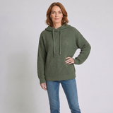 Women's Hooded Turtleneck Sweater with Long Sleeves and Casual Design