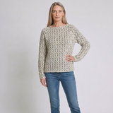 Women's Relaxed Crew Neck Sweater with Long Sleeves