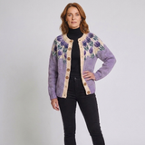 Women's Vintage Nordic Cardigan with Classic Button-Front Design