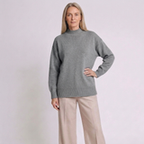 Women's Oversized High-Neck Jumper with Longline Design