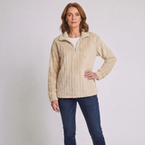 Women's Quarter-Zip Sweater with Ribbed Design and Cozy Everyday Style