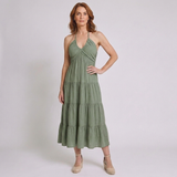 Women's Flowy Halter Maxi Dress with Effortless Summer Style