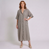 Women's Boho Shirt Dress with Button Front and Relaxed Silhouette