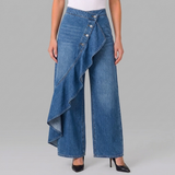Women's Enveloping Wide Leg Pants with High Waist and Relaxed Fit