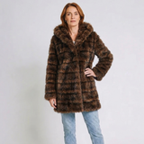 Women's Hooded Panelled Winter Coat with Cozy Cold-Weather Design