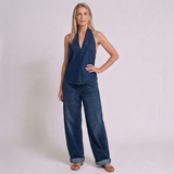 Women's Halter Neck Two-Piece Set with Chic Matching Design