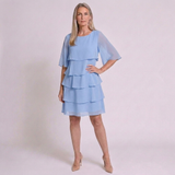 Women's Elegant Layered Ruffle Dress with Graceful Tiered Design