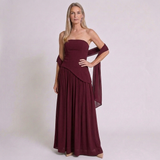Women's Strapless Formal Maxi Dress with Elegant Floor-Length Design