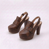 Women's Platform Block Heel Slingback Shoes with Sophisticated Contemporary Design