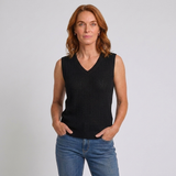 Women's White Sleeveless Knitted Tank Top | Casual Summer Top