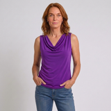 Elegant Silk Draped Tank Top | Women's Summer Top