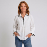 Women's Long Sleeve Lapel Blouse with Flared Cuffs and Modern Design