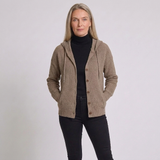 Women's Hooded Button-Front Cardigan with Practical Everyday Design