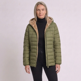 Women's Lightweight Hooded Padded Jacket with Commuter Design