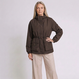 Women's Hooded Rain Jacket with Water-Resistant Design and Adjustable Drawstring